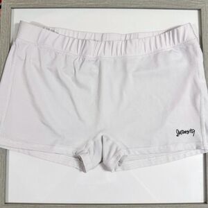 Intensity White Spandex Athletic Shorts | Sz Large | 2.5" Inseam | Elastic Waist